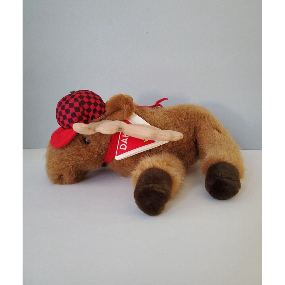 Dakin Vintage Maynard Moose w Hat and Scarf Stuffed Plush Toy 10 Inches 1992 NWT